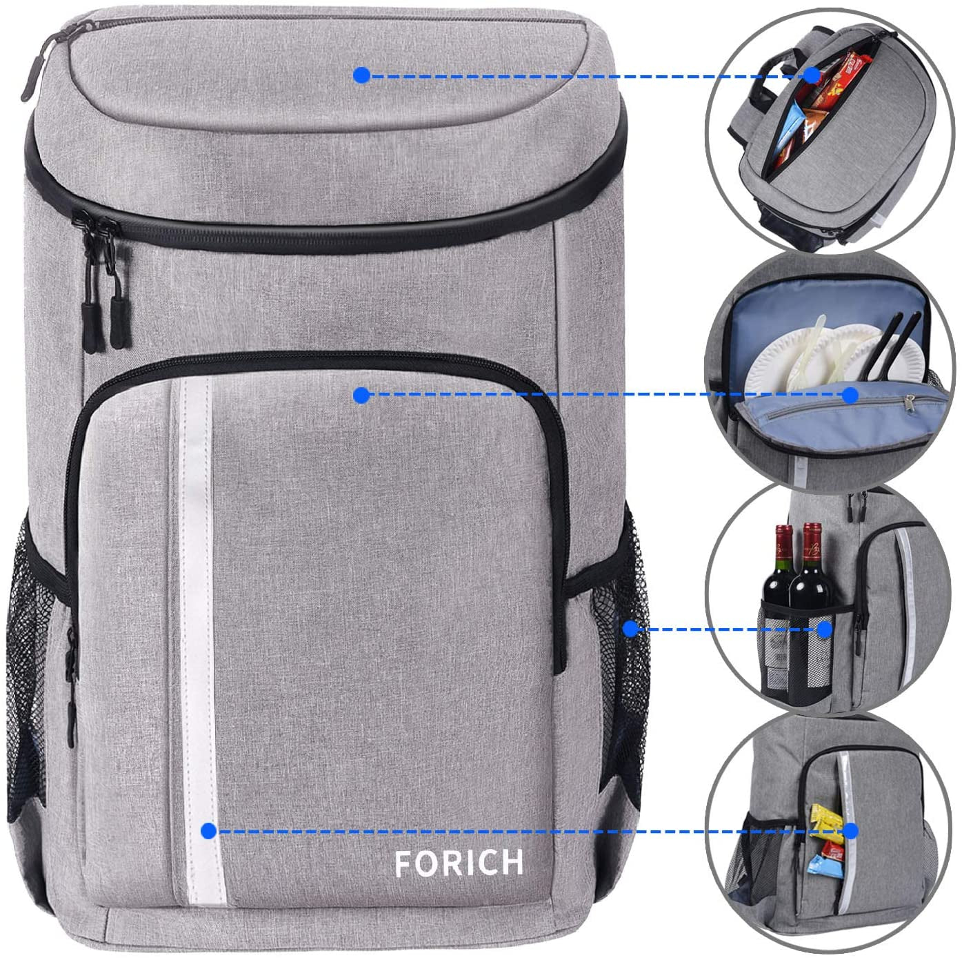 Backpack Cooler Leakproof Insulated Waterproof Backpack Cooler Bag, Lightweight Soft Beach Cooler Backpack for Men Women to Work Lunch Picnics Camping Hiking, Holds up to 30 Cans!