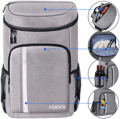 Backpack Cooler Leakproof Insulated Waterproof Backpack Cooler Bag, Lightweight Soft Beach Cooler Backpack for Men Women to Work Lunch Picnics Camping Hiking, Holds up to 30 Cans!